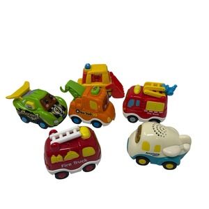 Set Of 6 V-Tech Go Go Smart Wheels Cars Race Car Plane Fire Truck‎ Working
